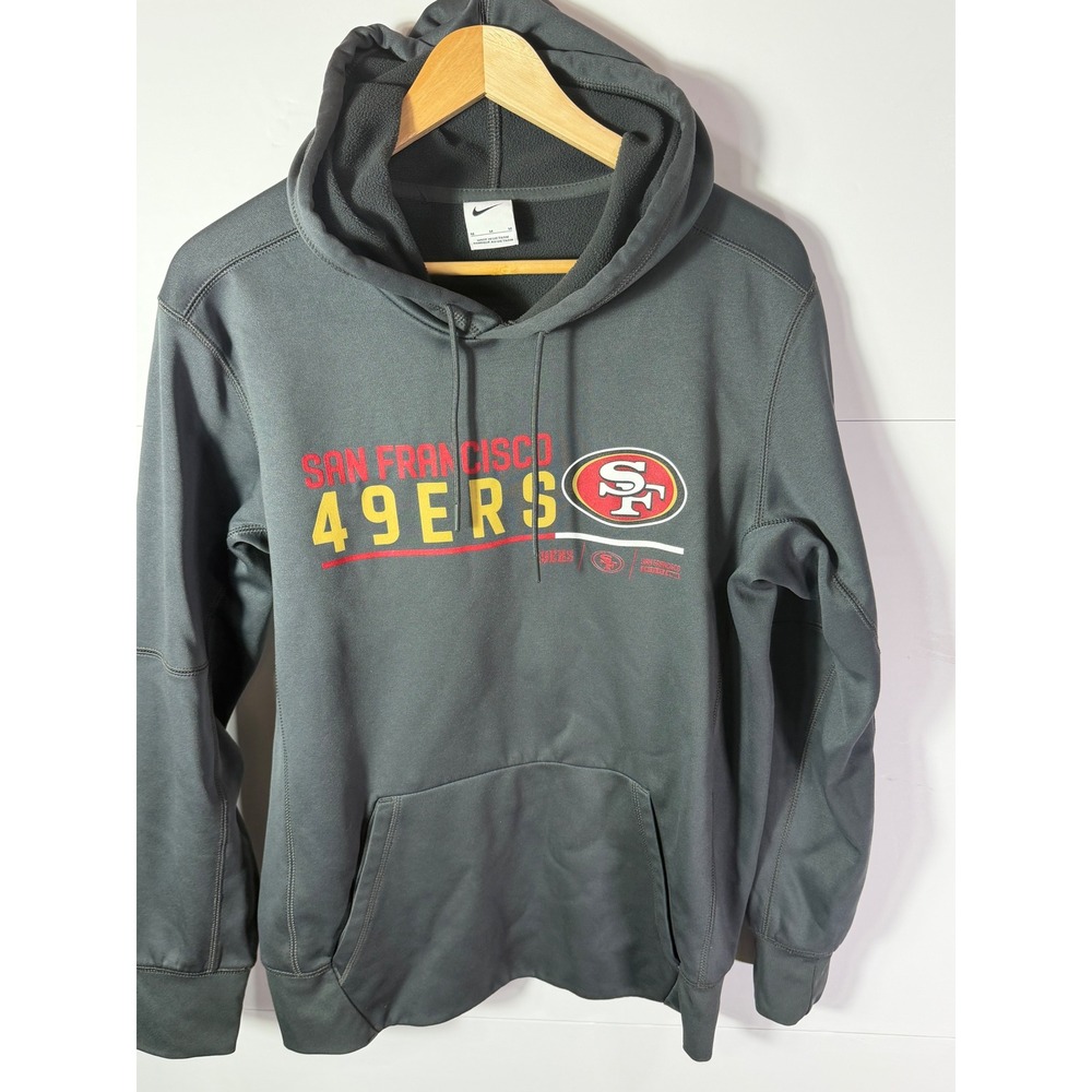Nike San Francisco 49ers Hoodie Mens Medium Grey Therma-FIT NFL Sweatshirt